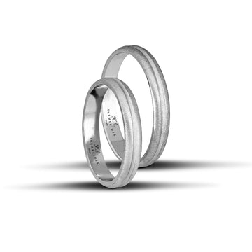 Λευκόχρυσες Βέρες Γάμου - Αμμοβολή - Πλάτος 3.3 mm